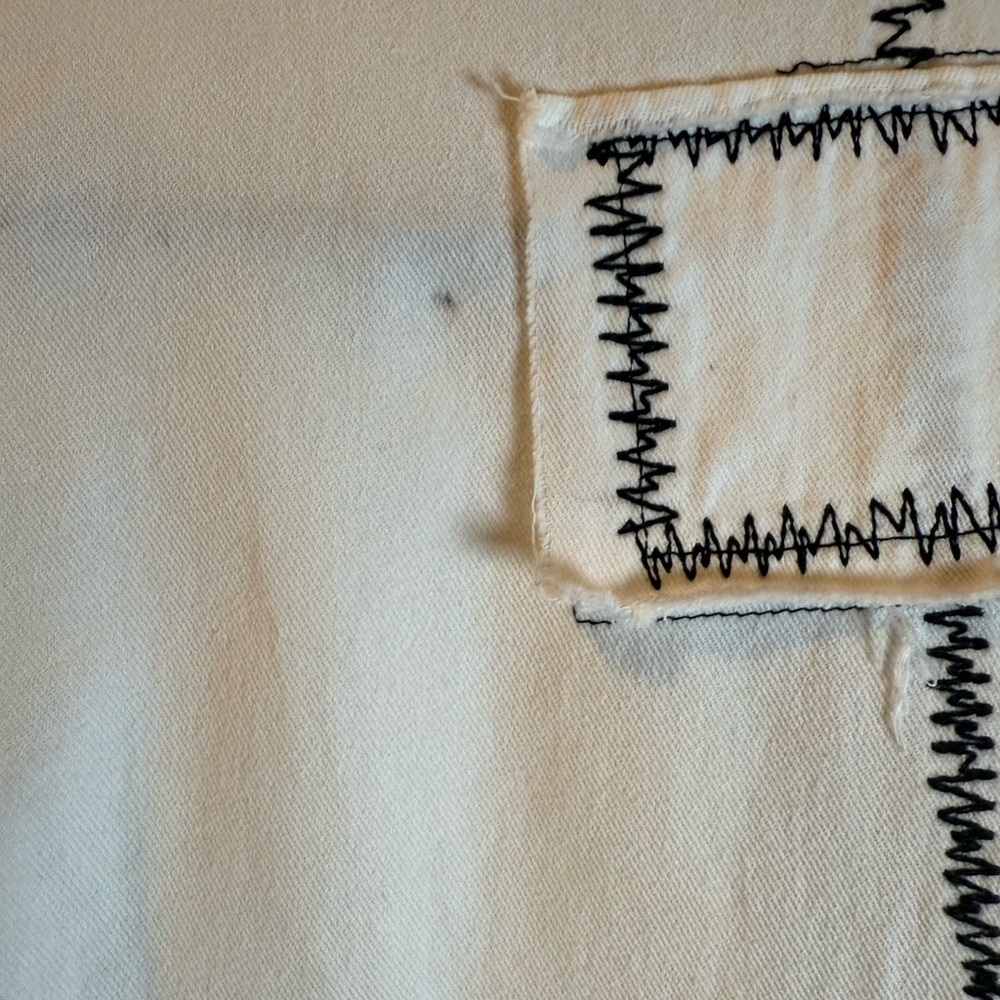 POL White Cotton Outseam Jacket with Black Contrasting stitching - Picture 11 of 11